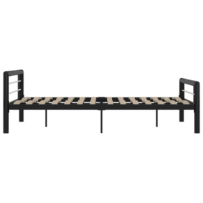 Bed Frame | Black and White | Metal | 120 x 200 cm |  Durable