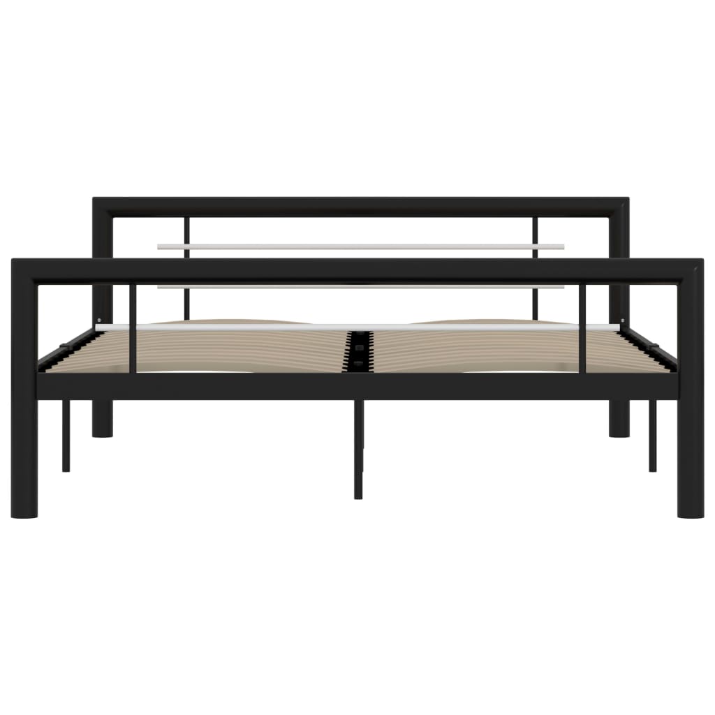 Bed Frame | Black and White | Metal | Double | Durable