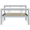 Bed Frame without Mattress Grey and White Metal 100x200 cm