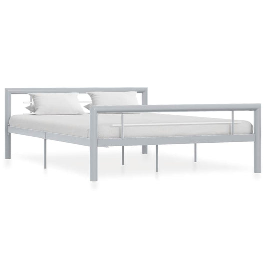 Bed Frame | Grey and White | Metal | 120x200cm | Durable | Bed Frame