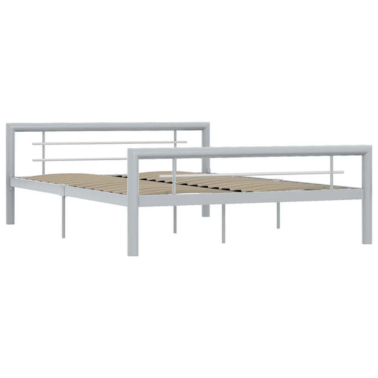 Bed Frame | Grey and White | Metal | 120x200cm | Durable | Bed Frame