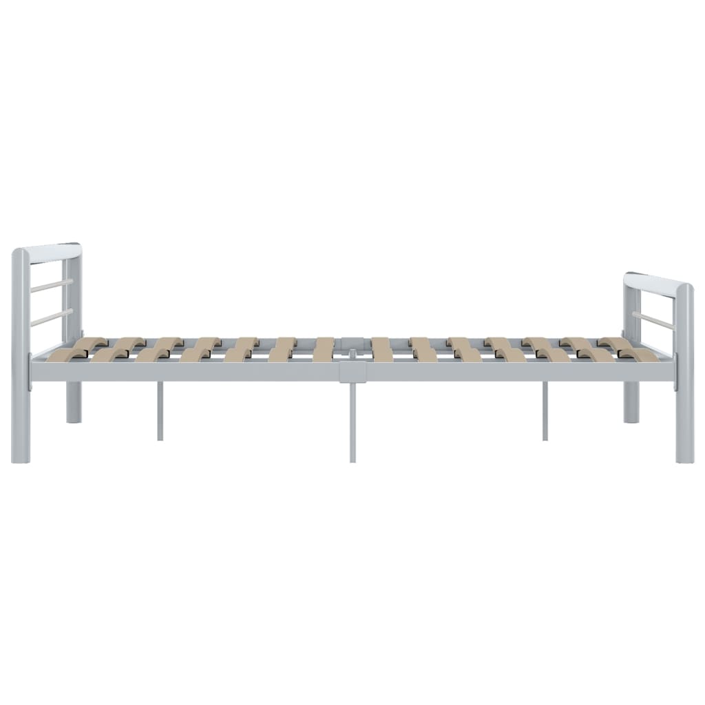 Bed Frame without Mattress Grey and White Metal 120x200 cm