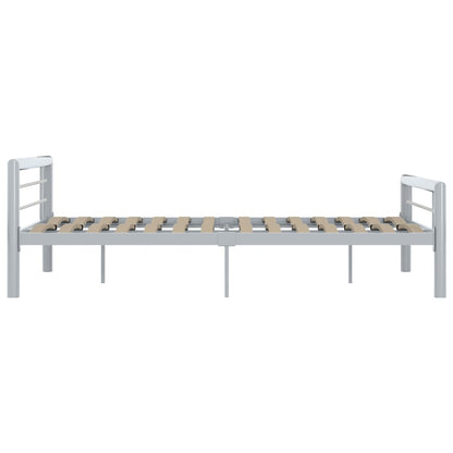 Bed Frame without Mattress Grey and White Metal 120x200 cm