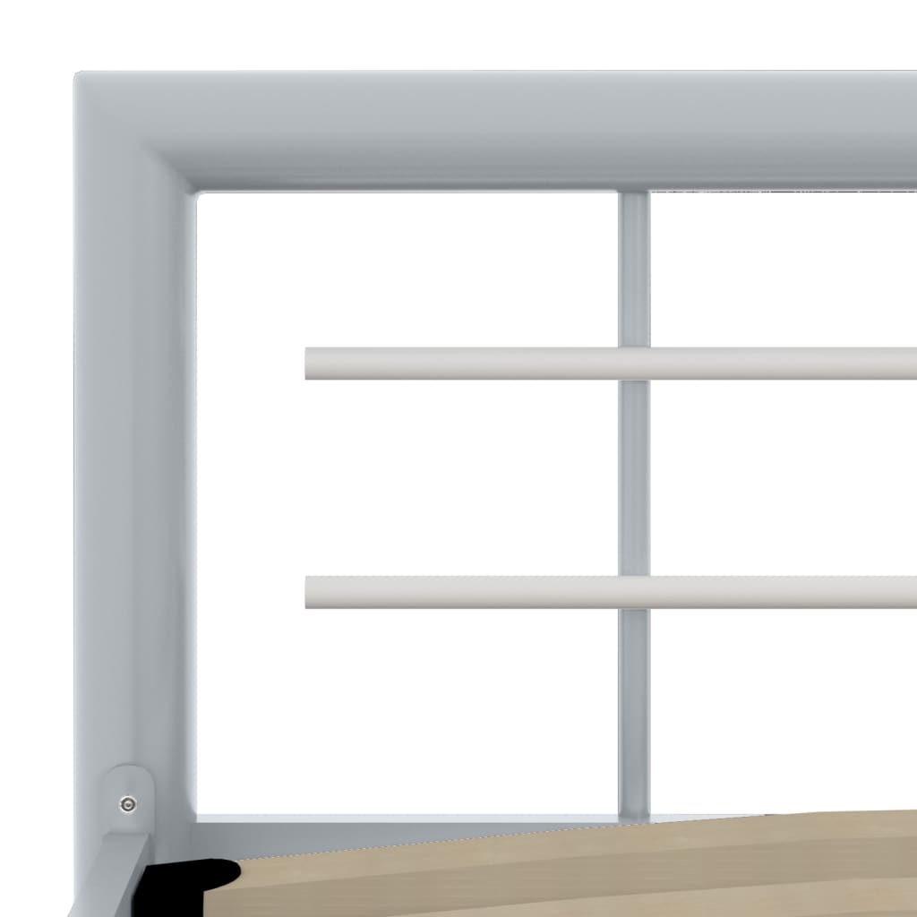 Bed Frame without Mattress Grey and White Metal 120x200 cm