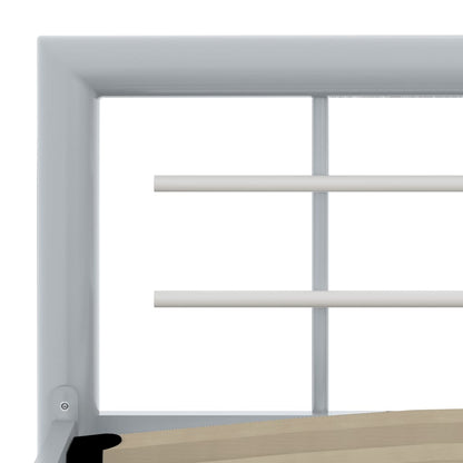Bed Frame without Mattress Grey and White Metal 140x200 cm