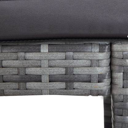 7 Piece Patio Bar Set with Cushions Poly Rattan Gray