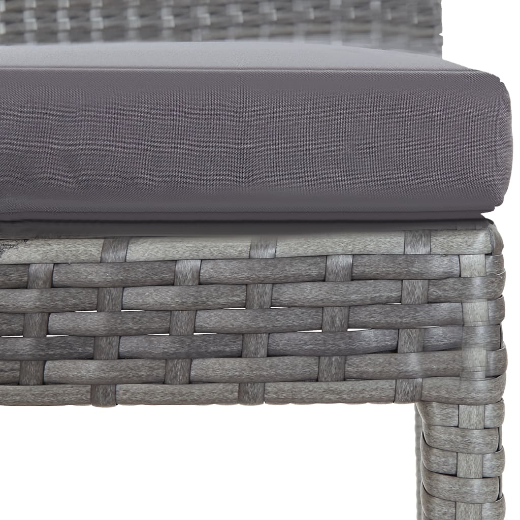 5 Piece Patio Bar Set Poly Rattan and Acacia Wood Gray
