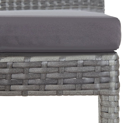 5 Piece Patio Bar Set Poly Rattan and Acacia Wood Gray