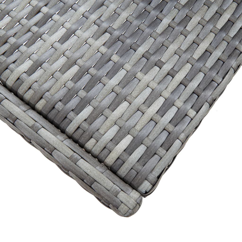 9 Piece Patio Bar Set Poly Rattan and Acacia Wood Gray