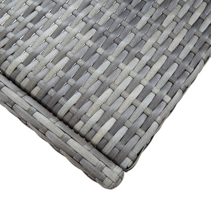 9 Piece Patio Bar Set Poly Rattan and Acacia Wood Gray