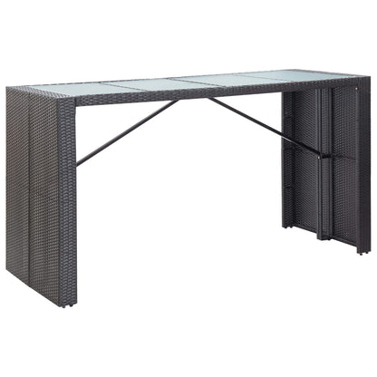 9 Piece Patio Bar Set Poly Rattan Black