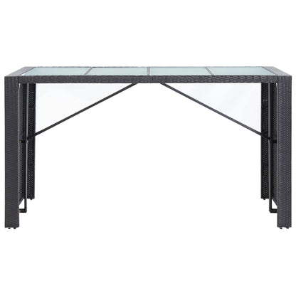 9 Piece Patio Bar Set Poly Rattan Black