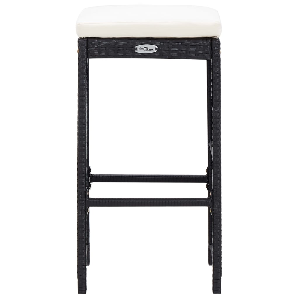 9 Piece Patio Bar Set Poly Rattan Black