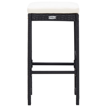 9 Piece Patio Bar Set Poly Rattan Black