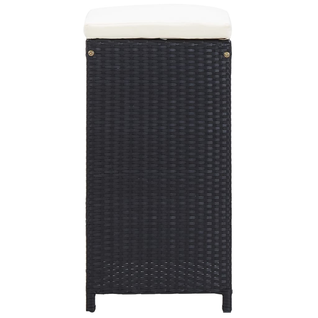 9 Piece Patio Bar Set Poly Rattan Black