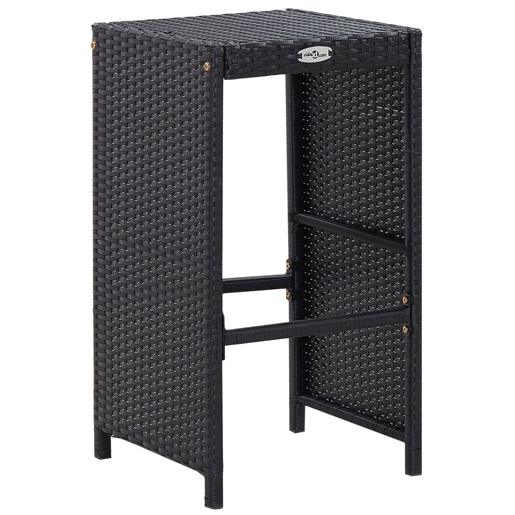 9 Piece Patio Bar Set Poly Rattan Black