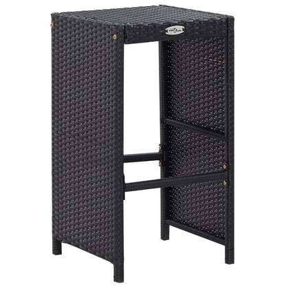 9 Piece Patio Bar Set Poly Rattan Black