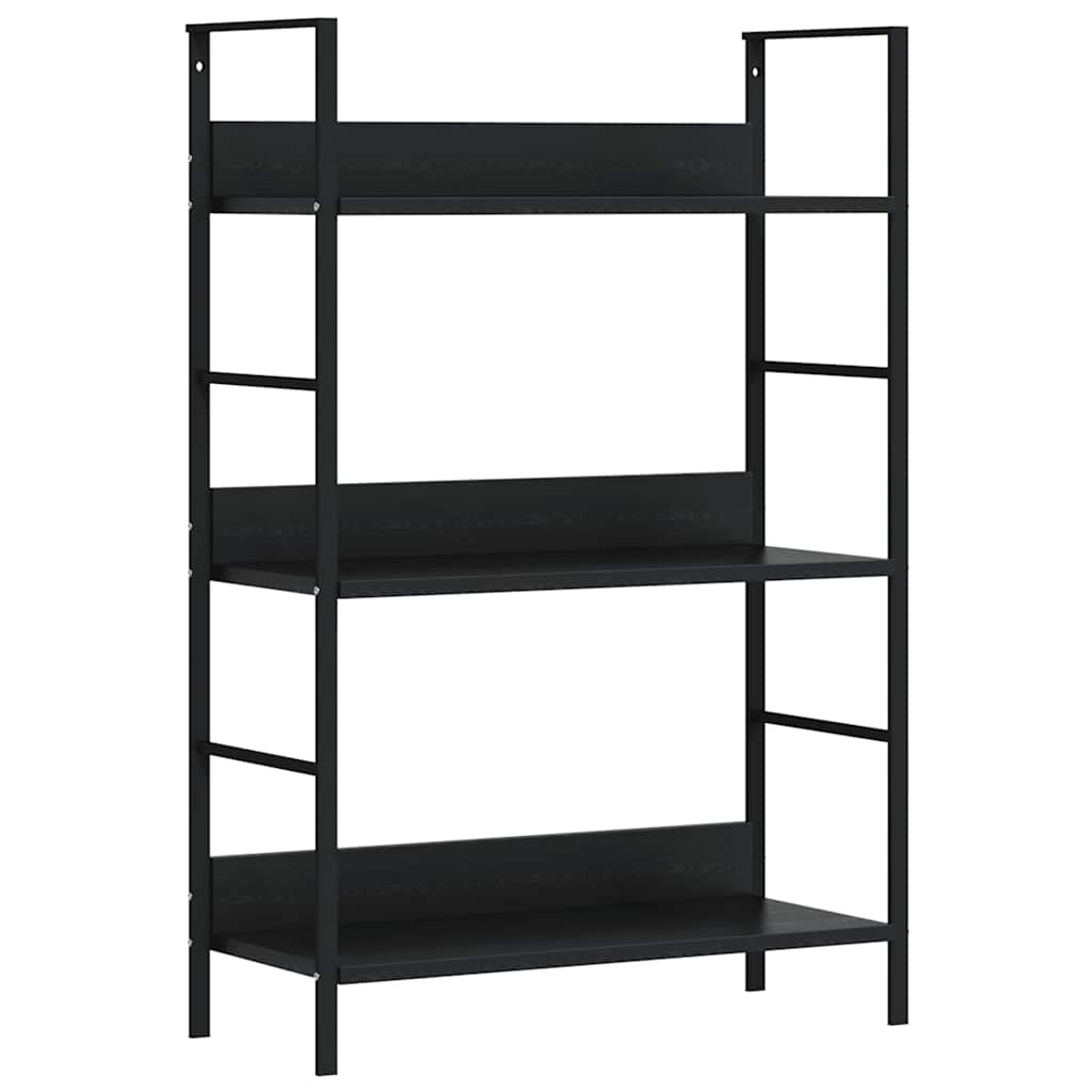 3-Layer Book Shelf Black 60x27.6x90.5 cm Engineered Wood