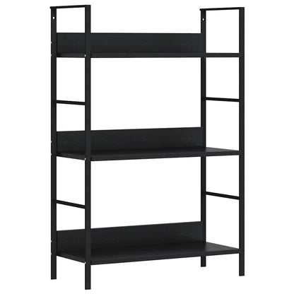 3-Layer Book Shelf Black 60x27.6x90.5 cm Engineered Wood