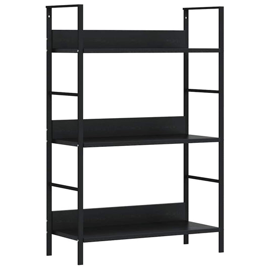 3-Layer Book Shelf Black 60x27.6x90.5 cm Engineered Wood