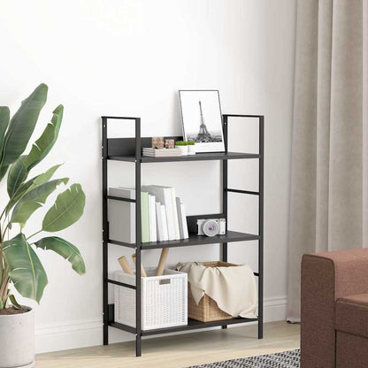3-Layer Book Shelf Black 60x27.6x90.5 cm Engineered Wood