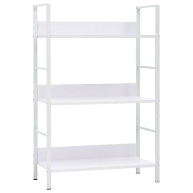 3-Layer Book Shelf White 23.6"x10.9"x35.6" Engineered Wood