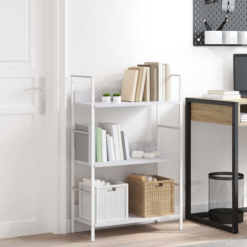 3-Layer Book Shelf White 60x27.6x90.5 cm Engineered Wood