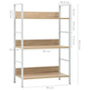 3-Layer Book Shelf Oak 23.6"x10.9"x35.6" Engineered Wood