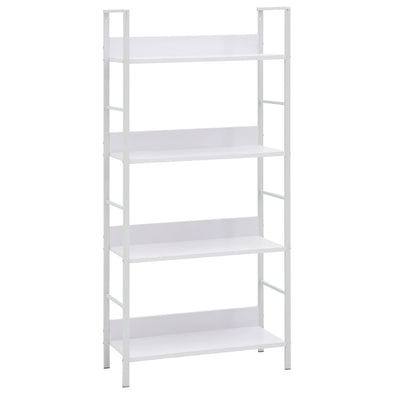 4-Layer Book Shelf White 23.6"x10.9"x49" Engineered Wood