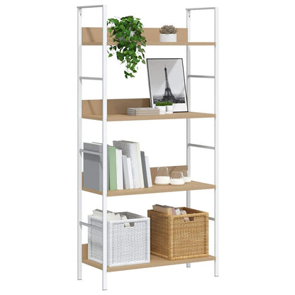4-Layer Book Shelf Oak 60x27.6x124.5 cm Engineered Wood