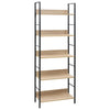 5-Layer Book Shelf Oak 23.6"x10.9"x62.4" Engineered Wood