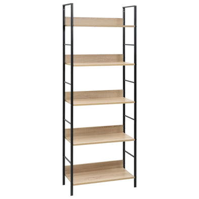 5-Layer Book Shelf Oak 23.6"x10.9"x62.4" Engineered Wood