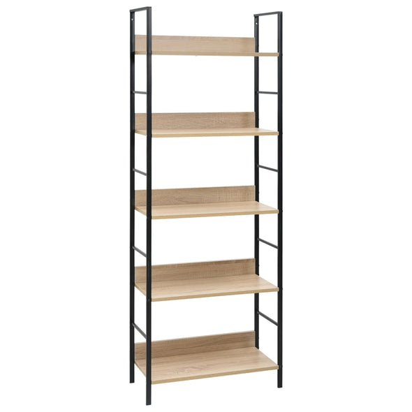 5-Layer Book Shelf Oak 23.6"x10.9"x62.4" Engineered Wood