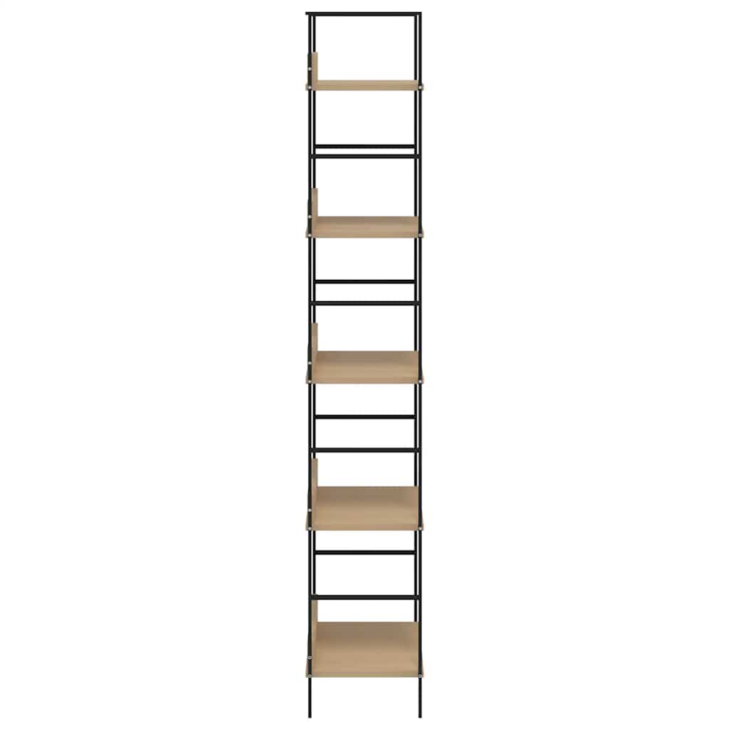 5-Layer Book Shelf Oak 60x27.6x158.5 cm Engineered Wood