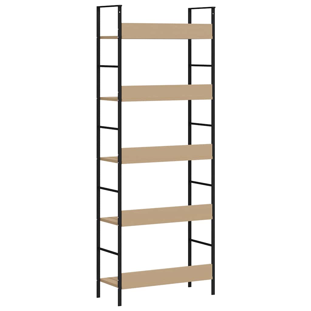 5-Layer Book Shelf Oak 60x27.6x158.5 cm Engineered Wood