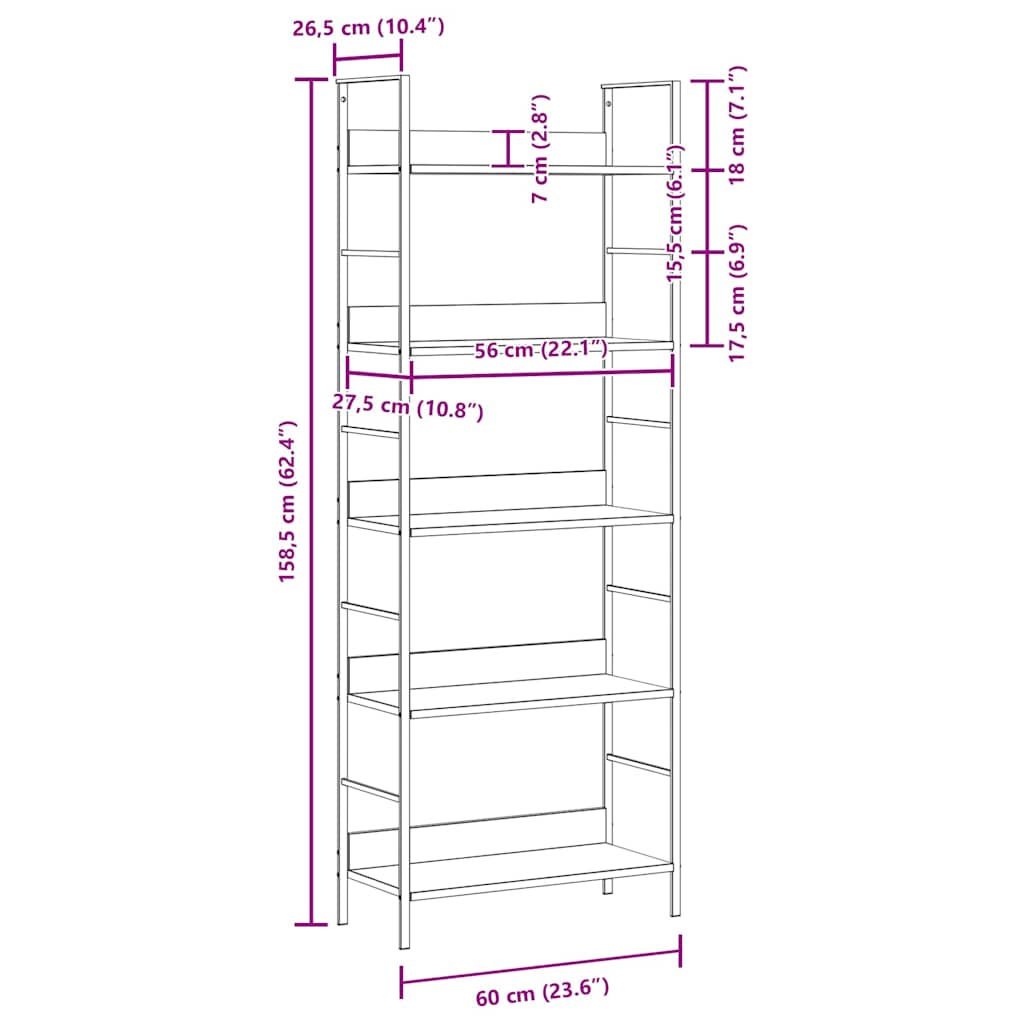 Shelf Cabinet | Oak and Black | Engineered Wood, Steel | Compact