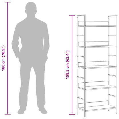 Shelf Cabinet | Oak and Black | Engineered Wood, Steel | Compact