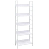5-Layer Book Shelf White 23.6"x10.9"x62.4" Engineered Wood