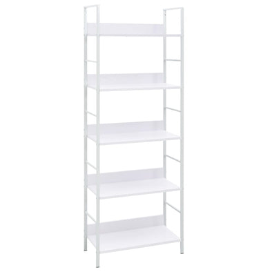 5-Layer Book Shelf White 23.6"x10.9"x62.4" Engineered Wood