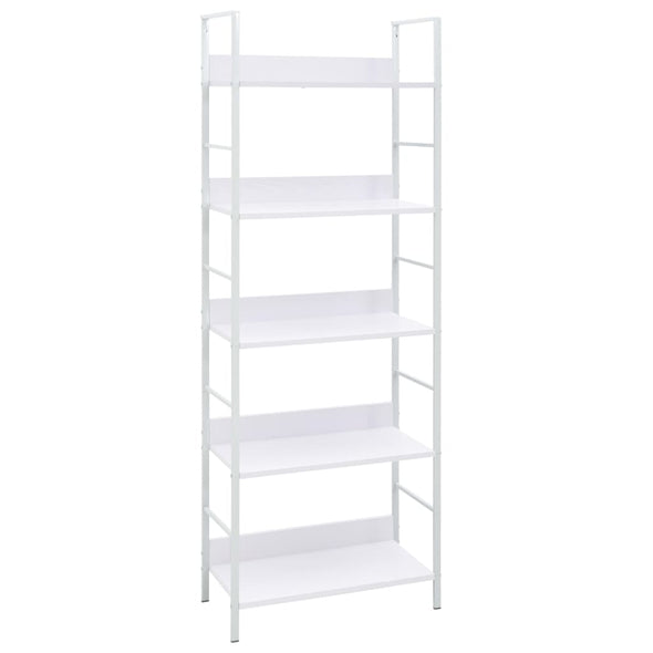 5-Layer Book Shelf White 23.6"x10.9"x62.4" Engineered Wood