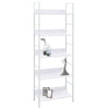 5-Layer Book Shelf White 23.6"x10.9"x62.4" Engineered Wood