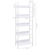 5-Layer Book Shelf White 23.6"x10.9"x62.4" Engineered Wood