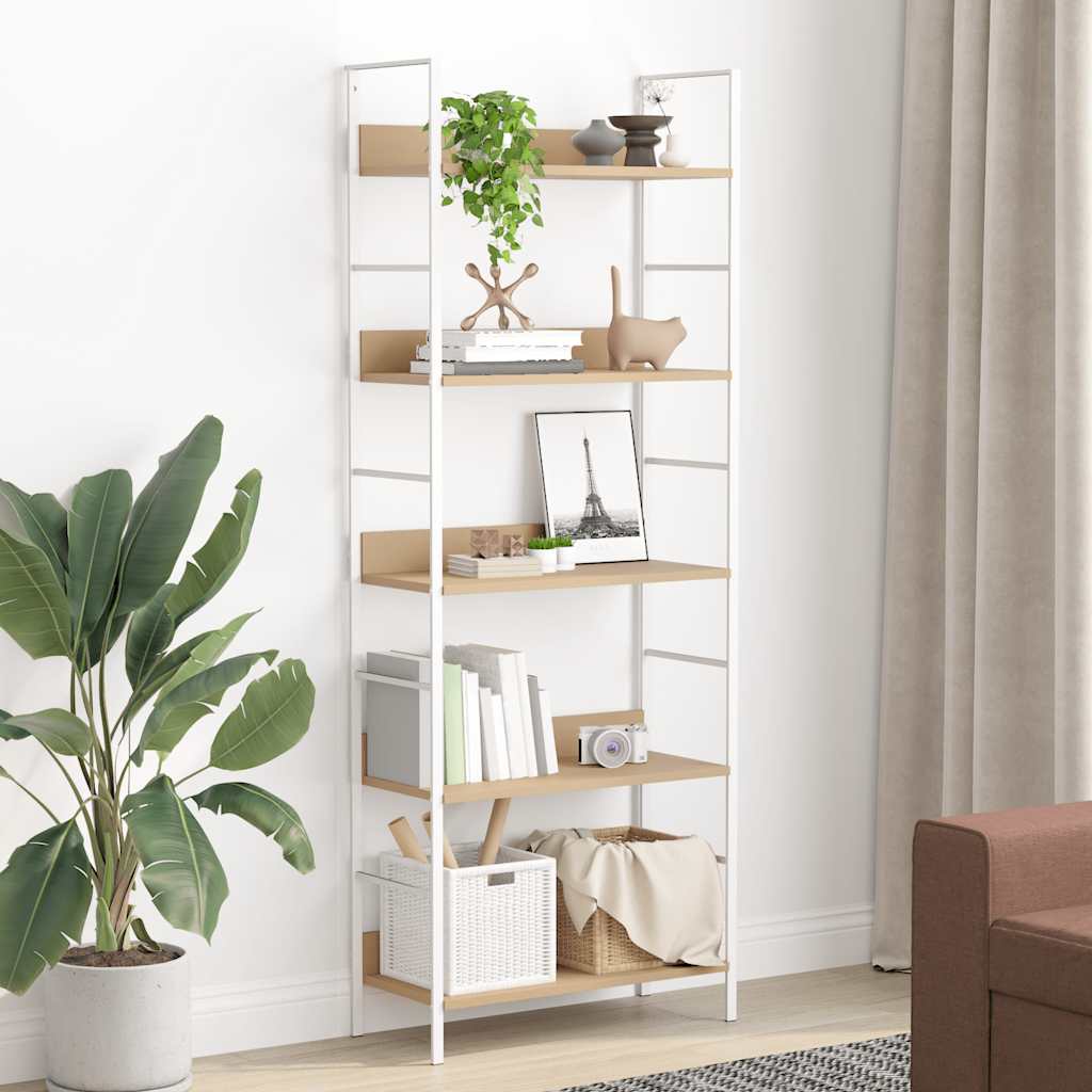 5-Layer Book Shelf Oak 60x27.6x158.5 cm Engineered Wood