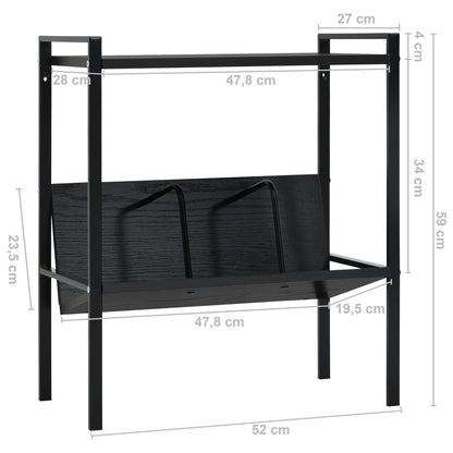 Book Shelf | Black | Engineered wood, steel | Compact | Book Shelf