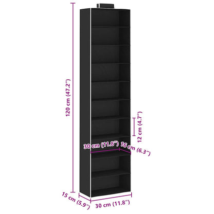 Hanging Closet Organisers 2 pcs with 10 Shelves Fabric