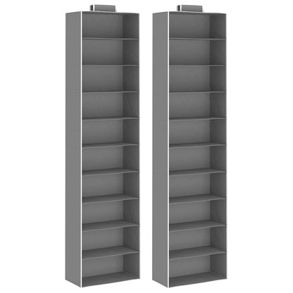 Hanging Closet Organisers 2 pcs with 10 Shelves Fabric
