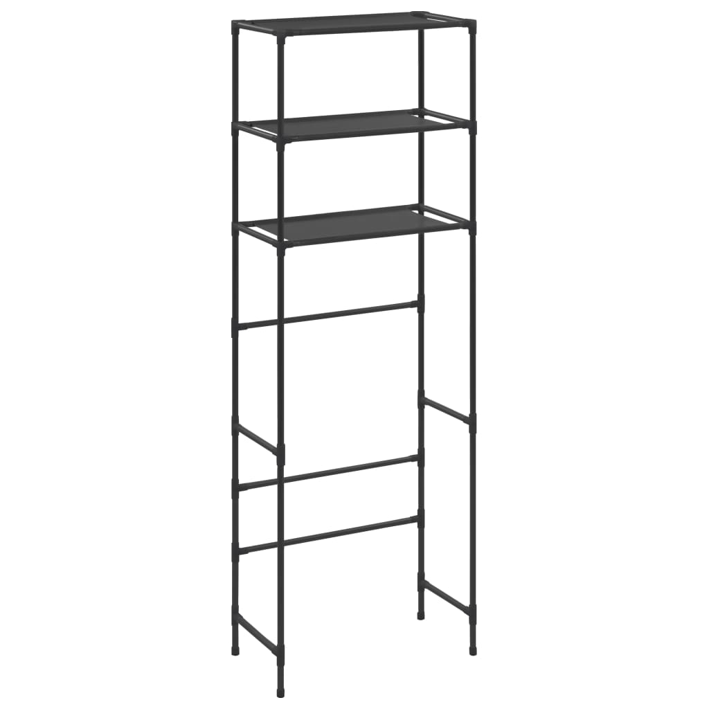 3-Tier Storage Rack over Toilet Black 53x28x169 cm