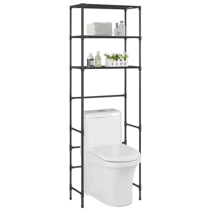 3-Tier Storage Rack over Toilet Black 53x28x169 cm