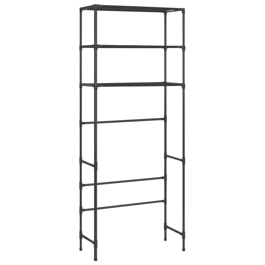 Storage Shelf Black Stainless Steel, Plastic, Non-woven Fabric