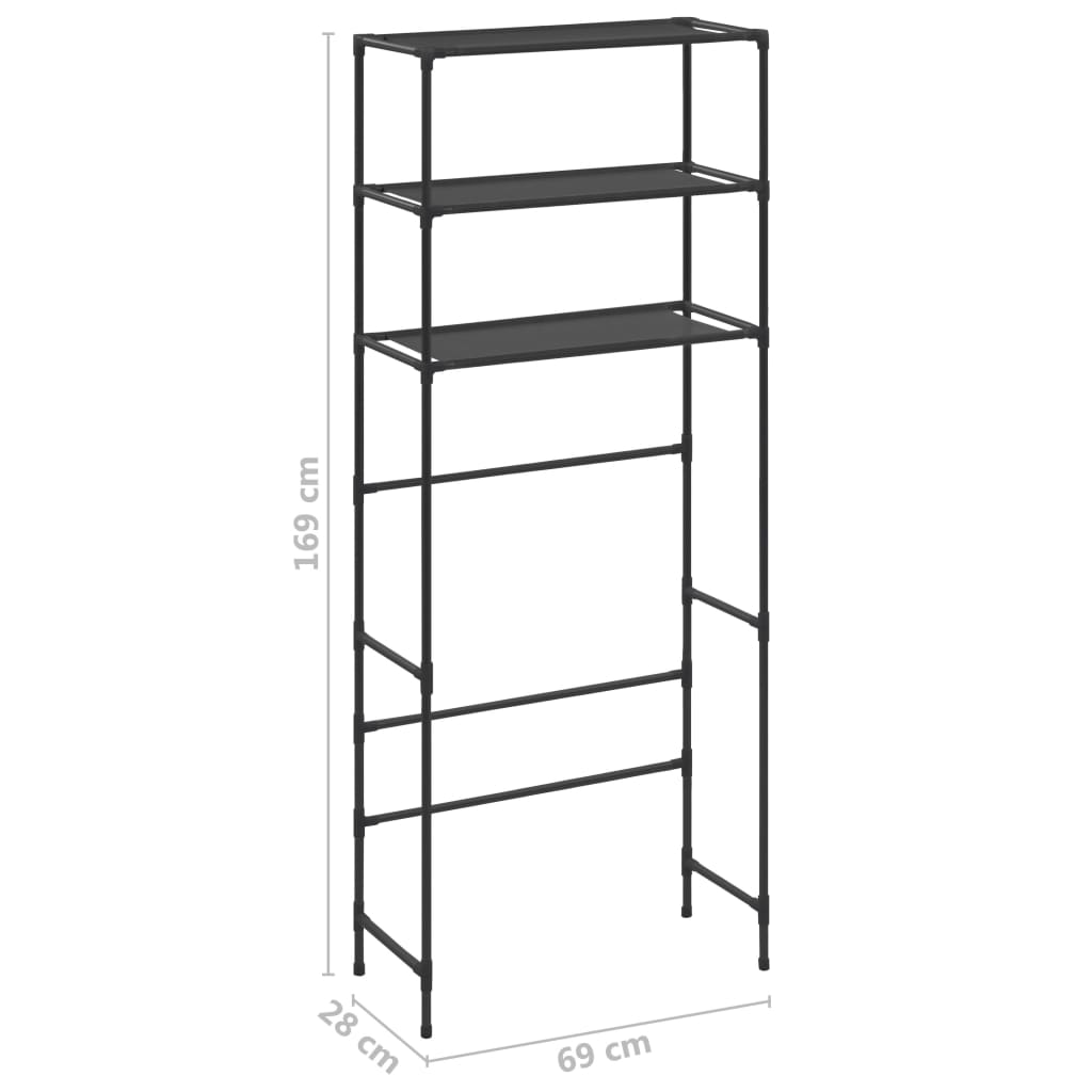 Storage Shelf Black Stainless Steel, Plastic, Non-woven Fabric